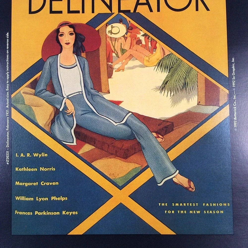 VTG Butterick Iron On Transfer Americana DELINEATOR Feb 1931 Classic Collection